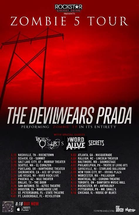 devil wears prada zombie tour 2015|the devil wears prada 2022.